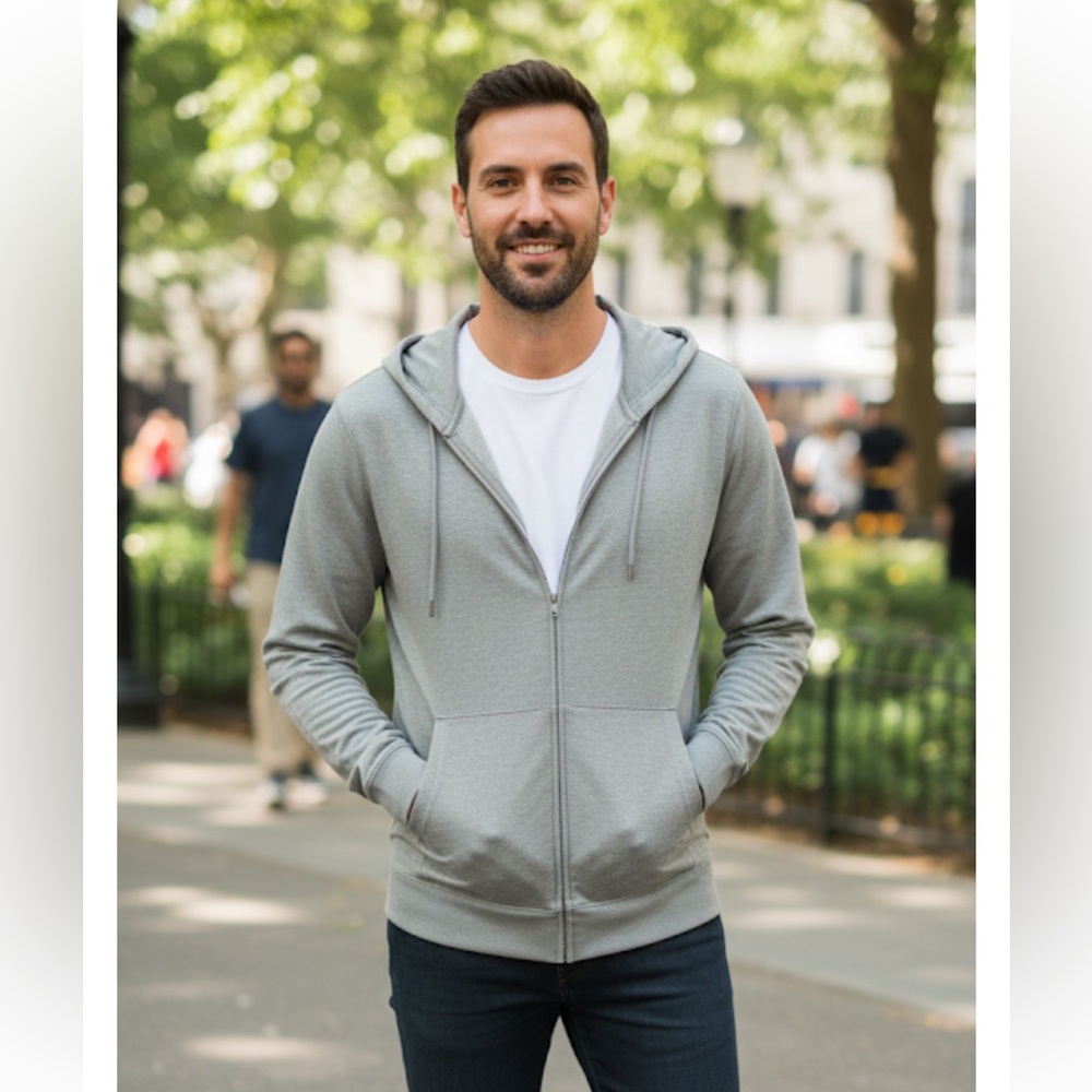 New Vuori Men’s Apparel Coronado Hoodie Light Heather Grey Size Large V243 #Gym